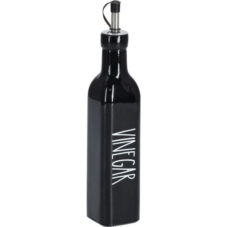 XXXL Essigflasche, Schwarz, Glas, 270 ml mit Dosierer, 5x24.5x5 cm, Tischkultur & Servieren