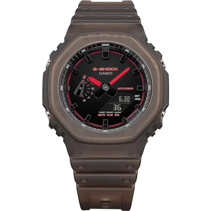 Casio G-Shock Unisex Analog Digital Quarz Armbanduhr, Braun mit Stoppuhr, Alarm, Weltzeit und wasserdicht bis 20 bar – Bild 5