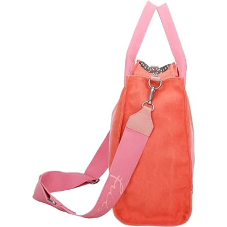 Fritzi aus Preußen Handtasche, große Canvas Tasche 40 cm, pink, rosa, mit abnehmbarem Schulterriemen für Crossbody-Tragen – Bild 5