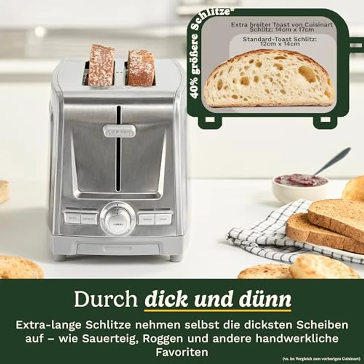 Cuisinart Core Collection 2-Scheiben-Toaster mit extra-langen Schlitzen, Bagel-Funktion, High-Lift Quickview™ und Edelstahl-Design – Bild 2