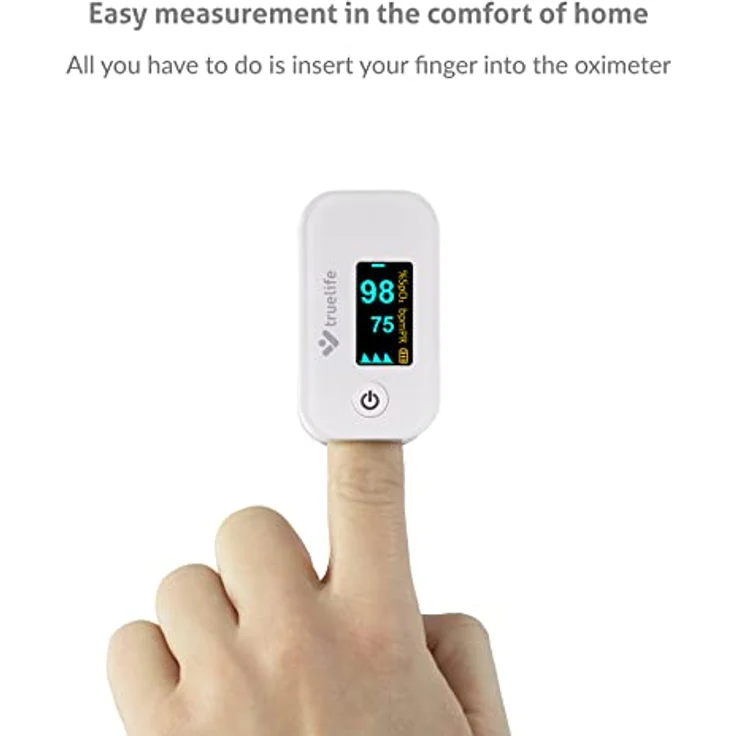 TrueLife Oximeter X3 Pulsoximeter Fingeroximeter, Messung der Sauerstoffsättigung des Hämoglobins, der Herzfrequenz und des Perfusionsindexes, 6 Anzeigemodi, Finger Messgerät mit Pulsmesser – Bild 4