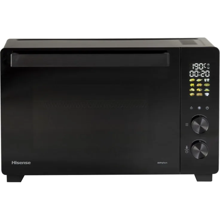 Hisense Minibackofen HOM30AF, 30 Liter, 1.800 Watt, 12 Programme, Heißluftfunktion, elegantes Design, integrierte Rotisserie
