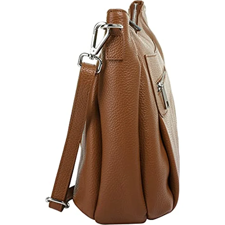 Samantha Look Umhängetasche, echtes Leder, Made in Italy, 25x30x7 cm, verstellbarer Schultergurt – Bild 5