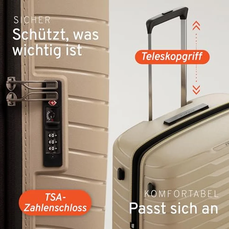 Stratic Novium SL Trolley L (77 cm), erweiterbar, 4 Rollen, Hartschale mit TSA-Schloss und Wäschefach, Streifendesign – Bild 6