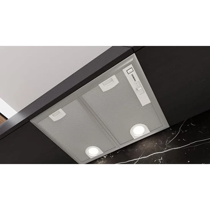 Siemens LB55566 Lüfterbaustein, Dunstabzugshaube Silbermetallic mit 460 m³/h Leistung, 3 Leistungsstufen, LED-Beleuchtung und spülmaschinengeeignetem Metallfettfilter – Bild 4