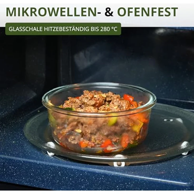 Westmark Glas-Frischhaltedose 650 ml, rund, luftdicht, BPA-frei, mit rotem Dichtungsring, spülmaschinenfest – Bild 6