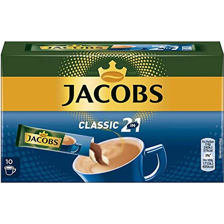 Jacobs 2in1 löslicher Kaffee, Instantkaffee, 10 Becherportionen – Bild 2