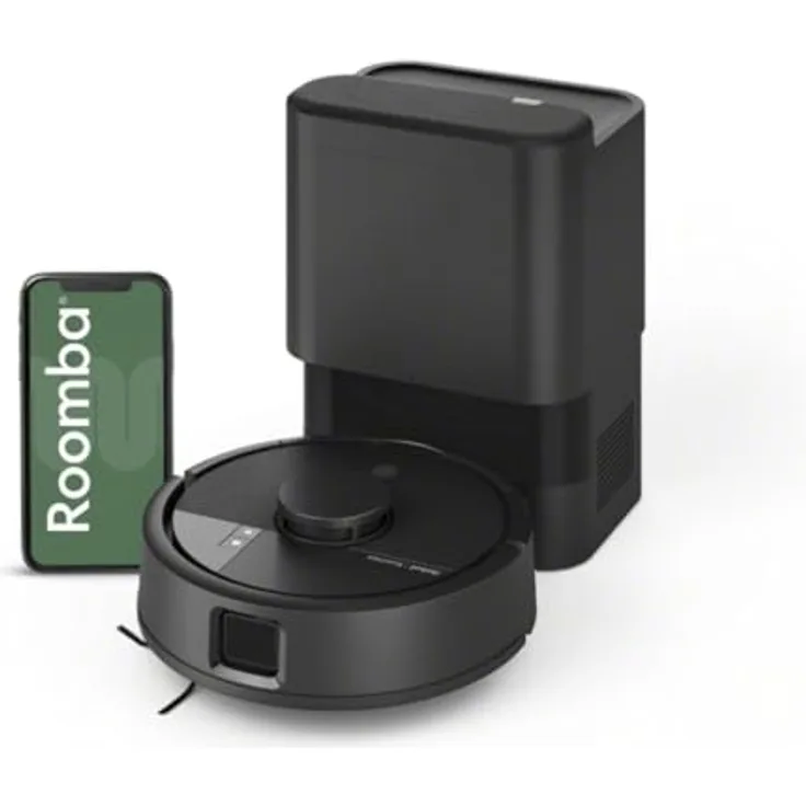 iRobot Roomba® Mini Saug- & Wischroboter mit AutoEmpty™ Dock, 7000 Pascal Saugkraft, Schwarz