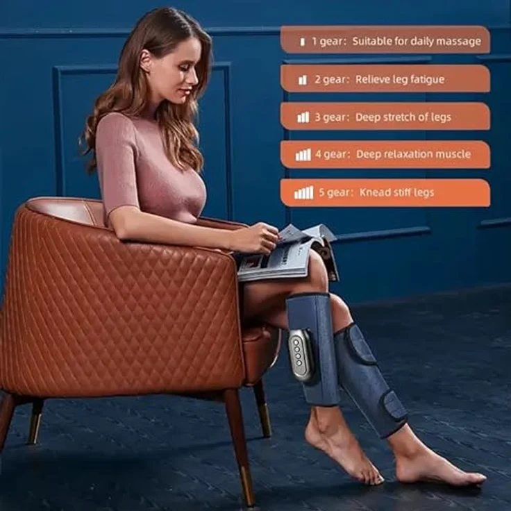 Lalano`S Cosmetics Venentrainer für Waden und Arme, Lymphdrainage & Therapiegerät, Fußmassagegerät, Beinmassagegerät, Kniemassagegerät mit Luftkompression, 2 Wärmestufen Funktion – Bild 4