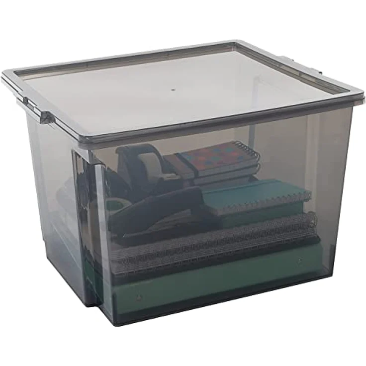 IRIS 6er-Set Aufbewahrungsboxen - Kisten mit Deckel - Stapelboxen 'Useful Storage Box', USB-M, Kunststoff, transparentes Grau, 40 L, 42 x 36 x 26,5 cm – Bild 4