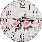 vidaXL Vintage Wanduhr Antik Großes Zifferblatt Design Retro Analog Uhr Blumen 30 cm