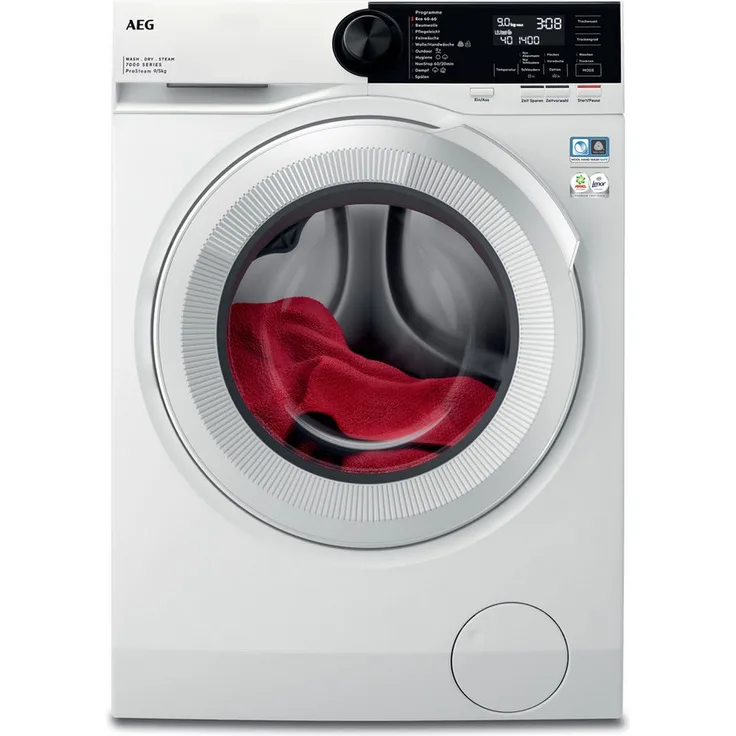 AEG Waschtrockner 7000 LWR859WT, 9 kg, ProSteam®, Dampfauffrischung und 96 % Wasserersparnis