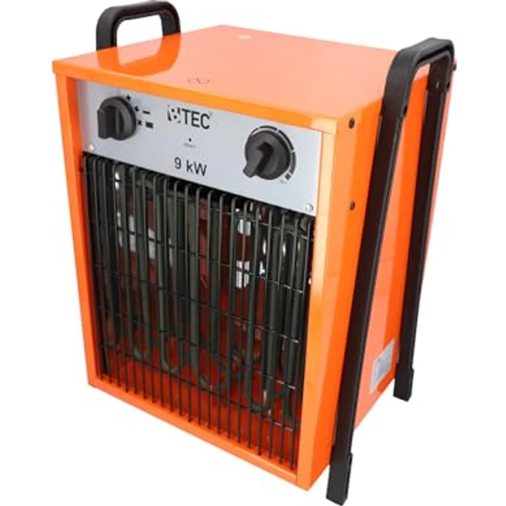 BTEC Heizlüfter 9000 Watt - Elektroheizer - Elektroheizung - 2 Heizstufen - Frostwächter - 9kW Heizer, Pulverbeschichtet – Bild 1