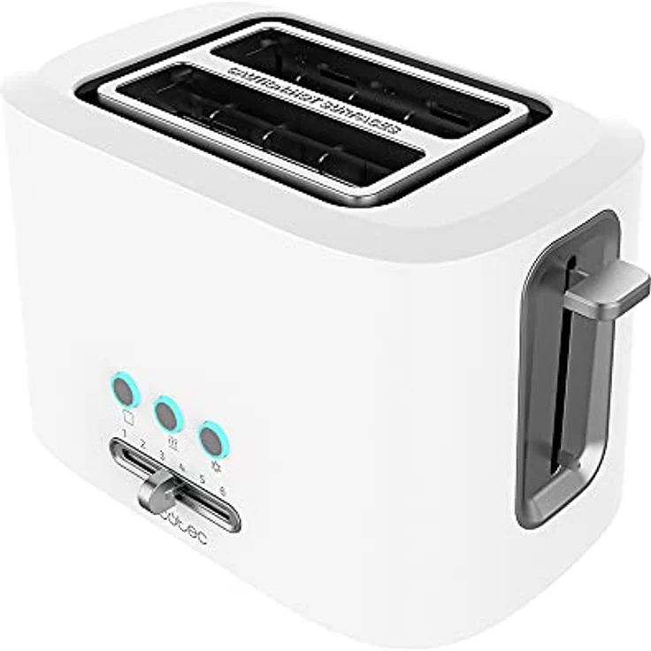 Cecotec Toast&Taste 9000 Double 2-Schlitz-Toaster, 980 W, Krümelschublade, breite Schlitze, Abschaltautomatik, für Bagel und Brötchen, weiß – Bild 2