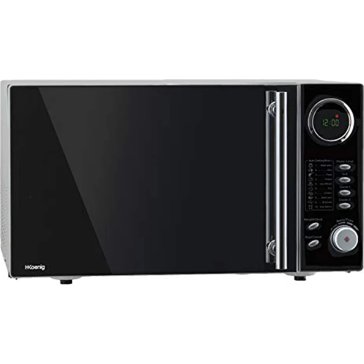 H.Koenig VIO9 Mikrowelle, Standgerät, 900 Watt, 25 Liter Garraum, Mikrowelle mit Grill und kombinierbaren Kochfunktionen, 10 automatische Garprogramme, schwarz, hochglanz – Bild 3