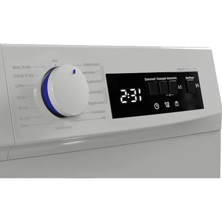 Daewoo T7HT1WA3DE Wärmepumpentrockner/A+++ / 7 kg / 15 Programme inkl. 45 min Kurzprogramm/LED-Trommelbeleuchtung/Knitterschutz/Weiß – Bild 5