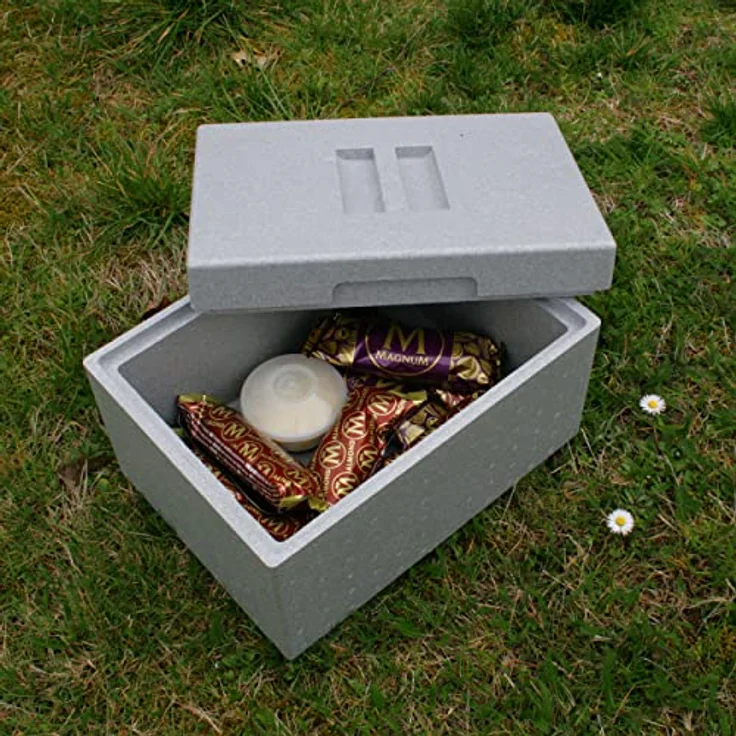 Climapor Transportbox klein aus Styropor, grau – Volumen: 54,5 x 35 x 18 cm (16,5 Liter) - Wandstärke: 2 cm - Thermobox aus EPS – Bild 4