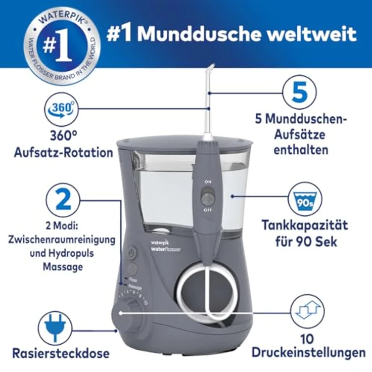 Waterpik WP-667EU Ultra Professional Munddusche, Grau – Bild 2
