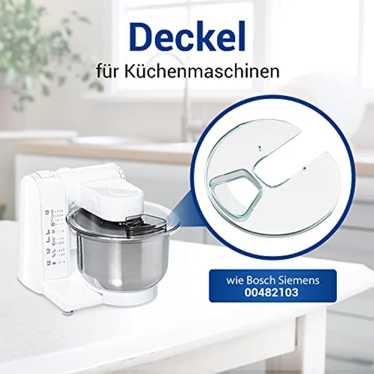 VIOKS Spritzschutz Rührschüssel Deckel für Bosch Küchenmaschine, transparent, kompatibel mit MUM4 Modellen, hochwertiger Kunststoff – Bild 2