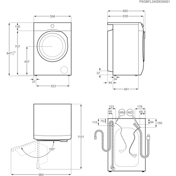 AEG Waschtrockner 7000 LWR7F65605, 10 kg, 10 kg, 1600 U/min, ProSense® - Mengenautomatik, weiß – Bild 13