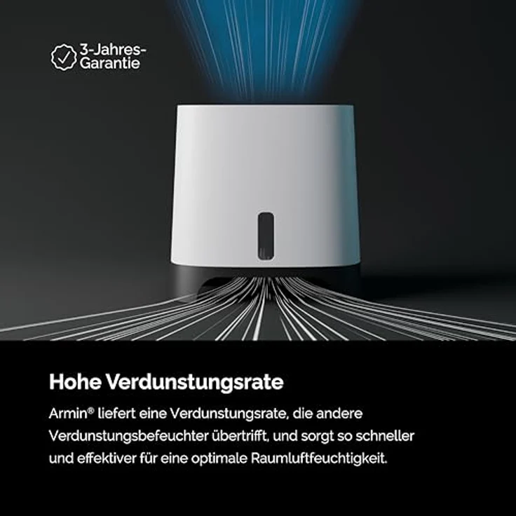 MEACO Meaco Armin 300 ml Verdunstungsbefeuchter – Luftbefeuchter Für Räume Bis 44 m², 2,4 L Tank, Reine Und Optimal Befeuchtete Luft Ohne Weiße Rückstände, Leiser Betrieb (Weiß) – Bild 3