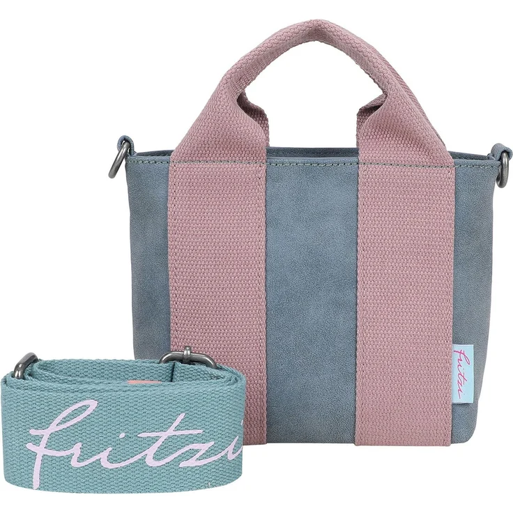 Fritzi aus Preußen Bini Schultertasche, 20 cm, blaue Damen Handtasche aus robustem Polyurethan mit abnehmbarem Umhängeriemen – Bild 1