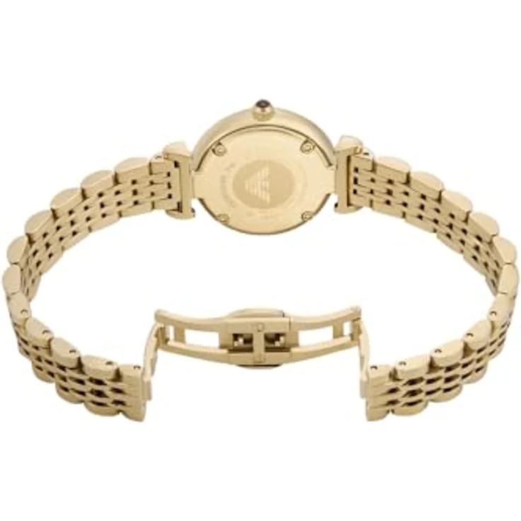 Emporio Armani Quarzuhr AR11703, Damenuhr mit Tigeraugezifferblatt, goldfarbenes Edelstahlarmband, analog – Bild 6