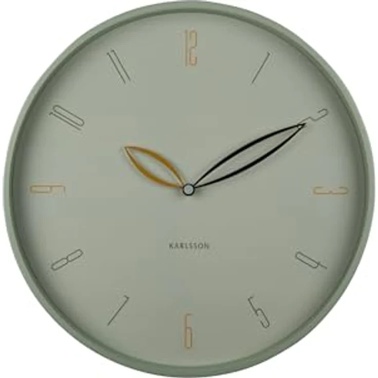 Karlsson Wanduhr Petals, grün, Ø40cm, rund, aus Eisen, moderne Wanddeko für Wohnzimmer – Bild 1