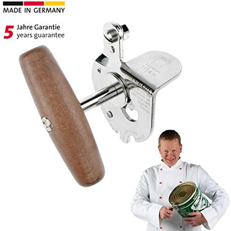 Westmark Profidosenöffner, Für den gewerblichen Gebrauch, für Dosen in Gastronomiegröße, Stahl-Holz, Titan, 12242260 – Bild 3