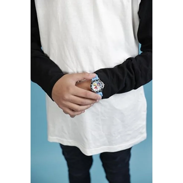 Sonic, Jungen Armbanduhr SNC9038, Zifferblatt mit Sonic & Friends, Blaues Silikonarmband, Zeiger für Zeitlehrer – Bild 2