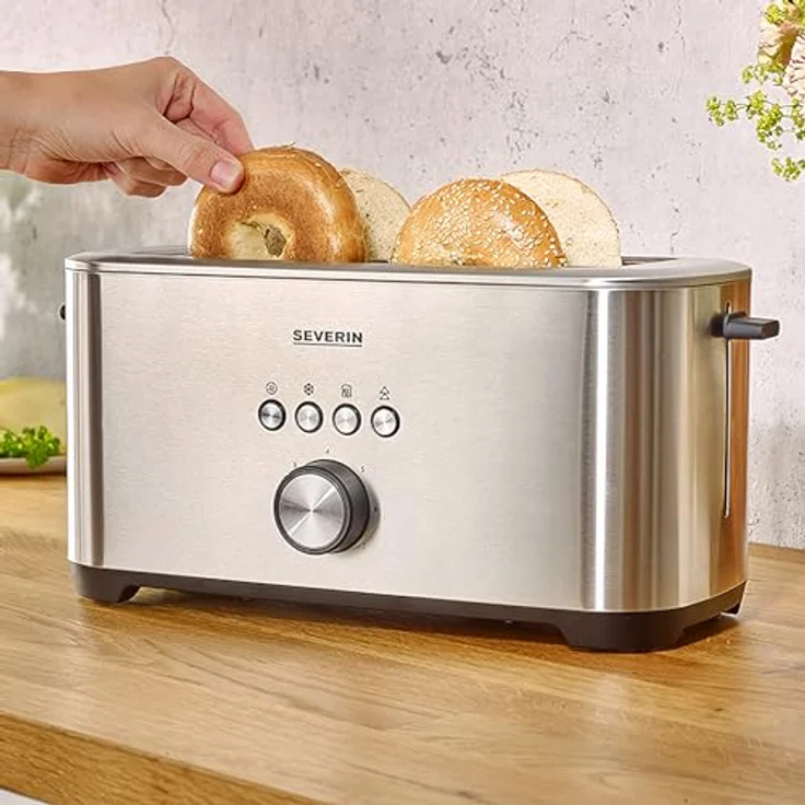 Severin AT 2512 2-Schlitz-Toaster, 1400W, 7 Bräunungsstufen, edelstahl – Bild 2