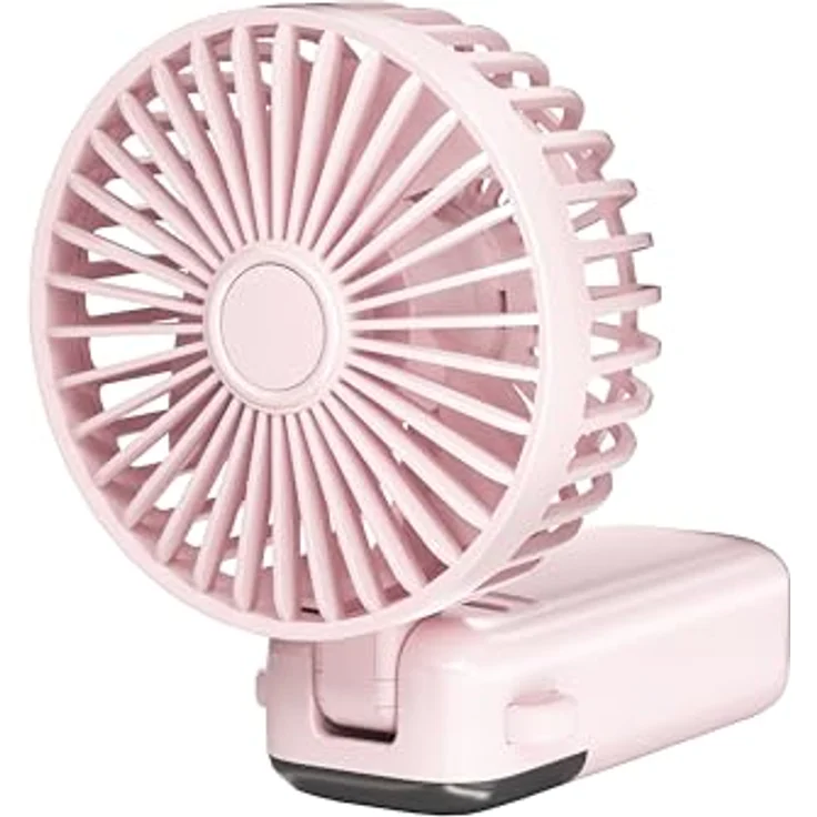 Xlayer Klappbarer Handventilator mit Smartphone Halterung, 1.200 mAh, 5 Geschwindigkeiten, Pink – Bild 5