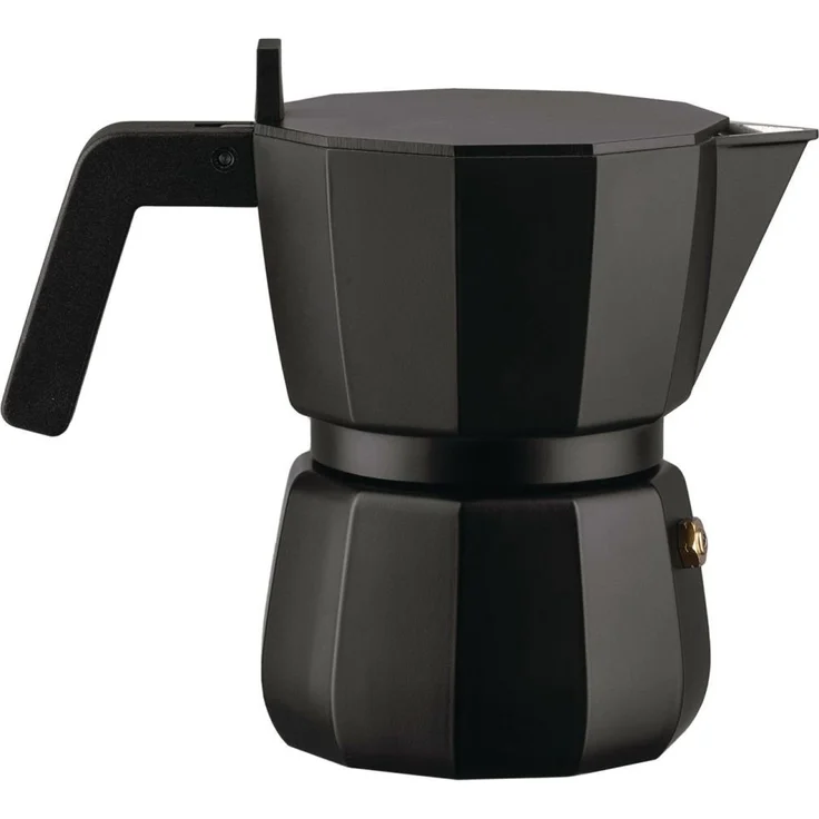Alessi Espressokocher Moka Schwarz für 3 Tassen, 0,15l Kaffeekanne, italienisches Design, optimal für Espresso-Liebhaber – Bild 1