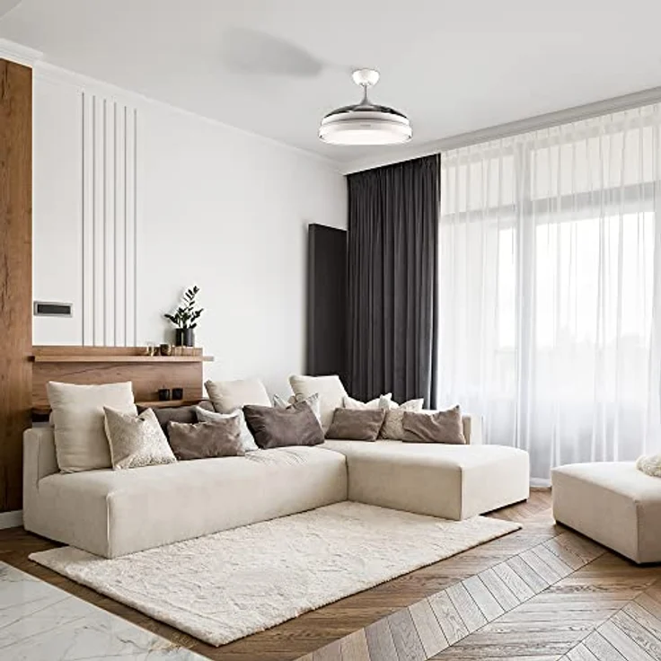 Cecotec Deckenventilator EnergySilence Aero 470. 55 W, Fernbedienung, 106 cm Durchmesser, 3 Klingen, 3 Geschwindigkeiten, schwarze Winterfunktion (Durchmesser 132 cm, Grau) – Bild 5