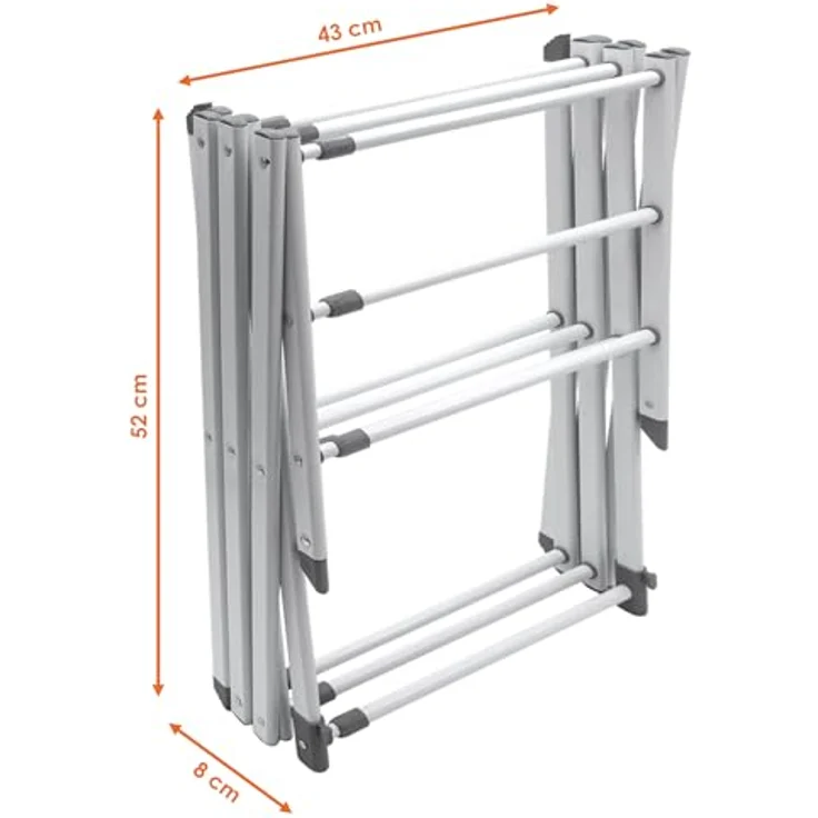 Spetebo Teleskop Wäscheständer, ausziehbar und klappbar, 4-7,5 m Trockenlänge, weiß, 104 x 43-75 cm – Bild 3