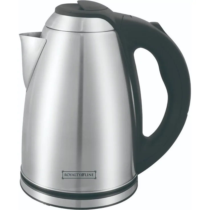 Royalty Line RL-SWK-17005, Edelstahl Wasserkocher 1,8L, 1500W mit ergonomischem Design und Überhitzungsschutz, Silber