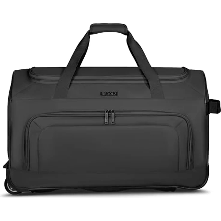 Redolz Duffle Essentials, 2 Rollen Reisetasche mit 80 l Stauraum, Schwarz, arretierbarer Griff und robuste Polyester-Konstruktion – Bild 3