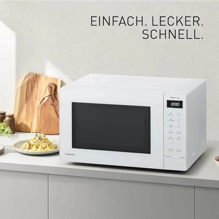 Panasonic NN-ST64QWEPG 32L Inverter Solo Mikrowelle, 1000 Watt, 20 Automatikprogramme, Quick 30 Funktion, Touch-Bedienung, Weiß – Bild 2
