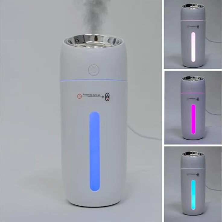 X4-LIFE Luftbefeuchter Mini Diffusor LED RGB 2W - Diffuser Luftzerstäuber USB 300ml, Nachtlicht & Deko, RGB & Weiß, bis zu 10 Std. Runtime – Bild 3