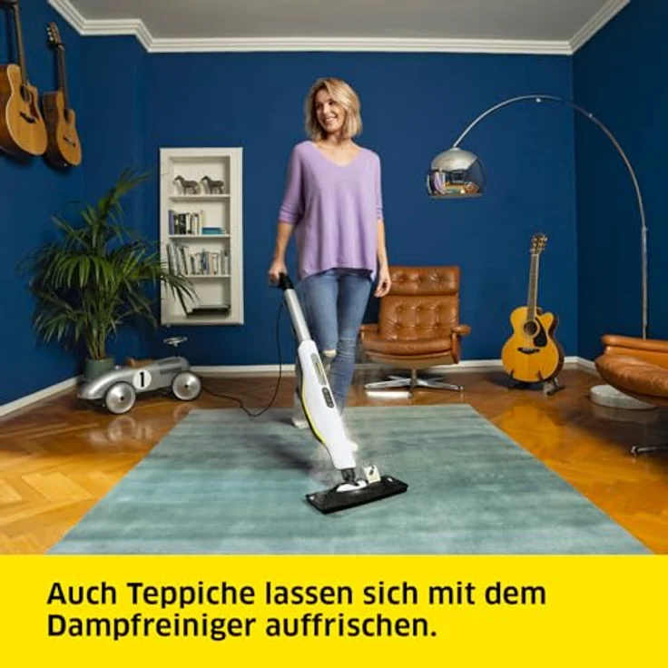 Kärcher Dampfreiniger SC 3 Upright EasyFix, Aufheizzeit: 0,5 min., Flächenleistung: ca. 60 m², Tank: 0,5 l, Heizleistung: 1.600 W, mit Bodendüse, Bodentuch, Teppichgleiter, Entkalkungskartusche – Bild 3