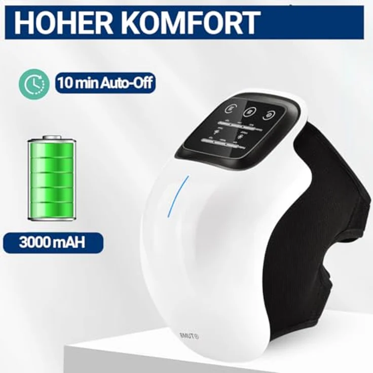 BMUT 3in1 Knie-Massagegerät, kabellos mit Tiefenwärme & Vibrationstherapie, 3 Heizstufen, Infrarot & Laser, USB-Akku - für Schmerzlinderung & Entspannung – Bild 5