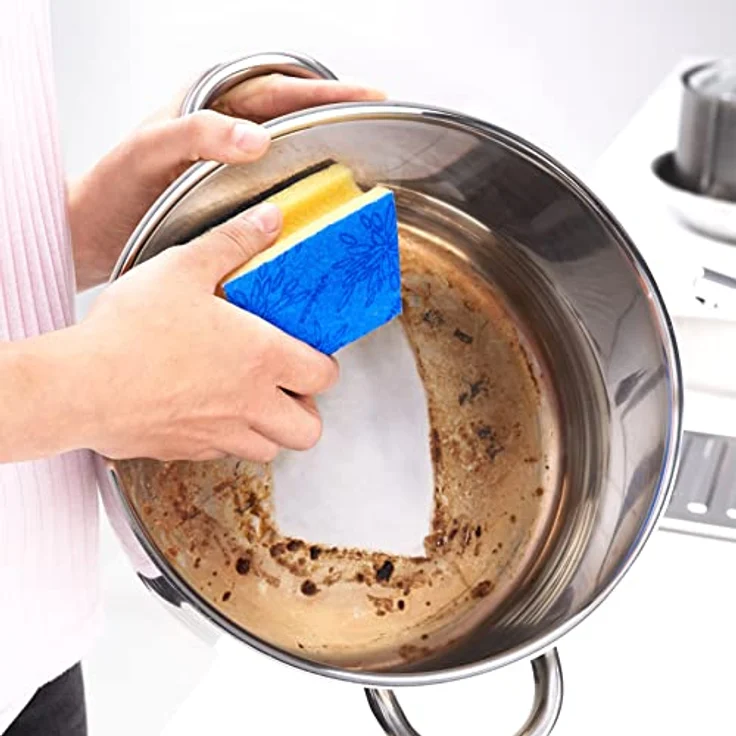 Vileda Glitzi Plus Topfreiniger, mit Antibac-Effekt gegen Bakterien, saugstark (18 Stück) – Bild 4