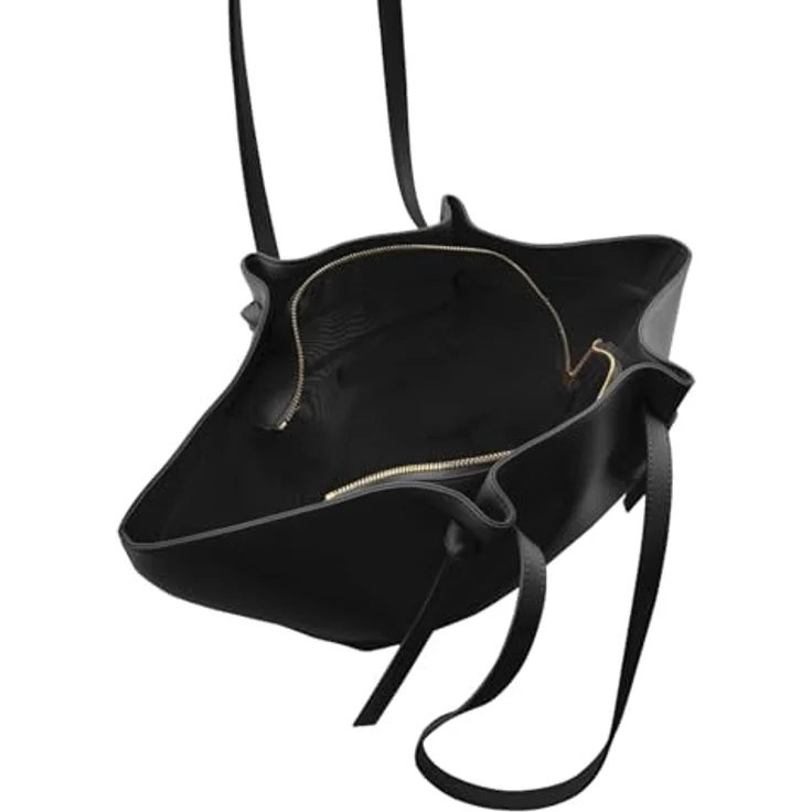 Seidenfelt Ryd Shopper Tasche, 54 cm, schwarz, 100% Polyurethan – Bild 3