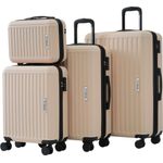 OKWISH Trolleyset Hartschalentrolley 4-tlg. mit Zahlenschloss und Teleskopstiel, ideal für internationale Reisen, 28 Zoll/24 Zoll/20 Zoll/14 Zoll