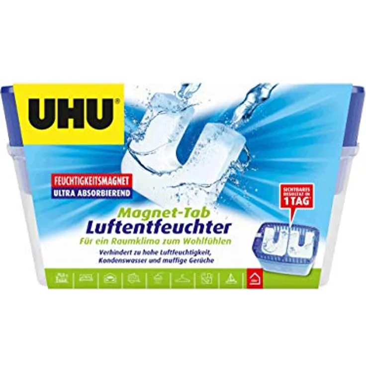 UHU Luftentfeuchter, Bekämpft Feuchtigkeit und Schimmel in Wohnräumen, 450 g