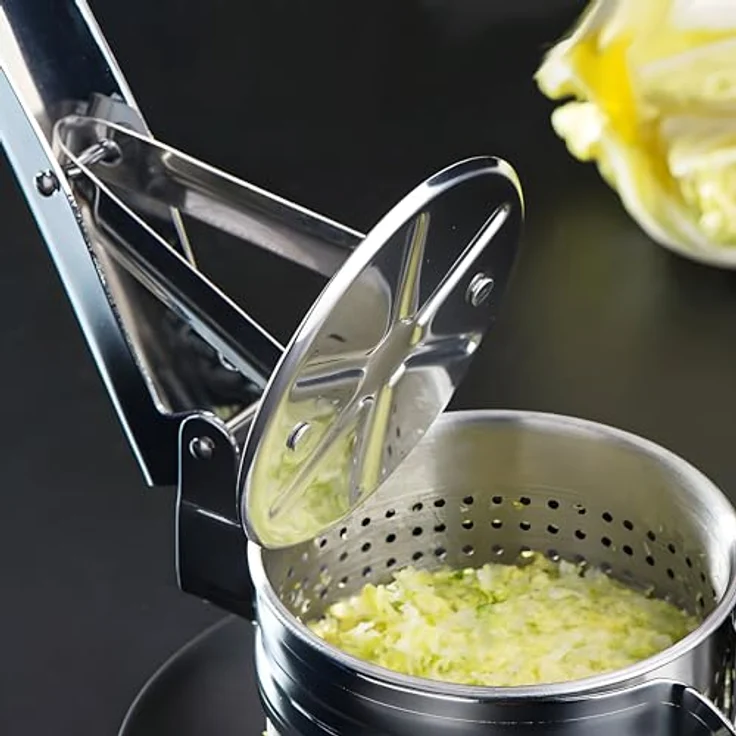 Retoo Kartoffelpresse Edelstahl, hochwertige Presse zur Zubereitung von Kartoffelpüree, Multipresse, Einfache Reinigung, Spülmaschinengeeignet, Rostfrei, Obstsäfte, Gemüsebrei, Püree 27 x 9 x 6,5 – Bild 3