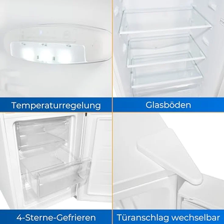 Exquisit Kühl-Gefrierkombination KGC5231-60-E-050C weiss | 157 l Nutzinhalt | 4-Sterne-Gefrieren | Alarm | Schnellkühlen – Bild 3