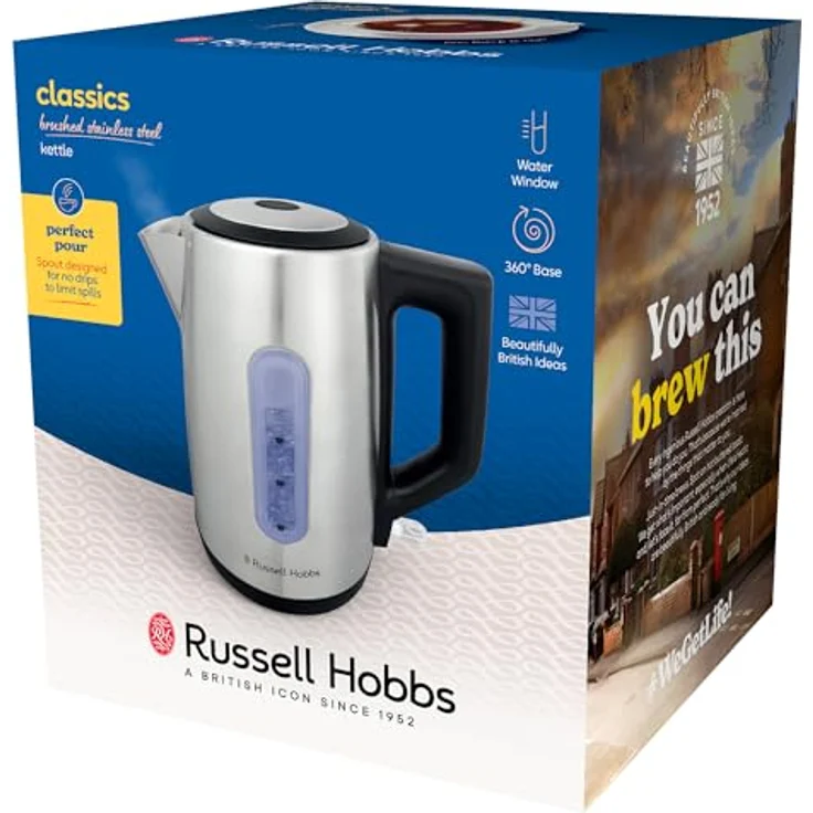 RUSSELL HOBBS Wasserkocher 2400 W, 1,7 L, Schwarz Edelstahl, mit Anzeigeleuchte und Ein/Aus-Schalter – Bild 8
