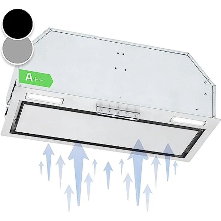 Klarstein Dunstabzugshaube 70cm, Abluft-Dunstabzugshaube mit Spülmaschinenfestem Aluminium Filter, Leise Abzugshaube für Abluft, 508 m³/h Luftstrom, Wandhauben mit LEDs, Dunstabzug zur Wandmontage – Bild 1