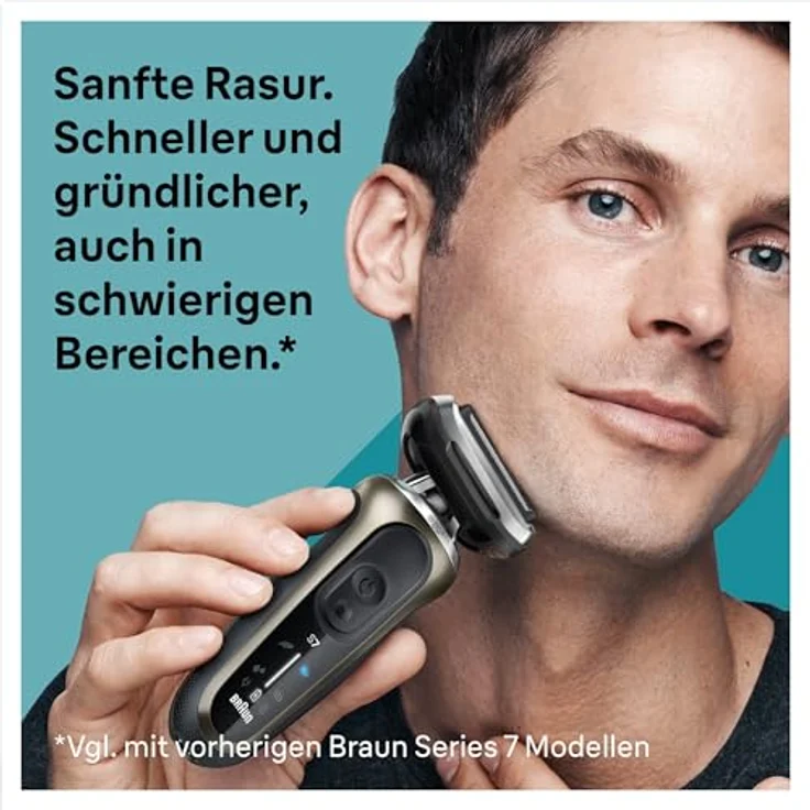 Braun Series 7 Rasierer 72-C7650cc, Nass- und Trockenrasierer mit Reinigungsstation, wasserdicht, Gold – Bild 2